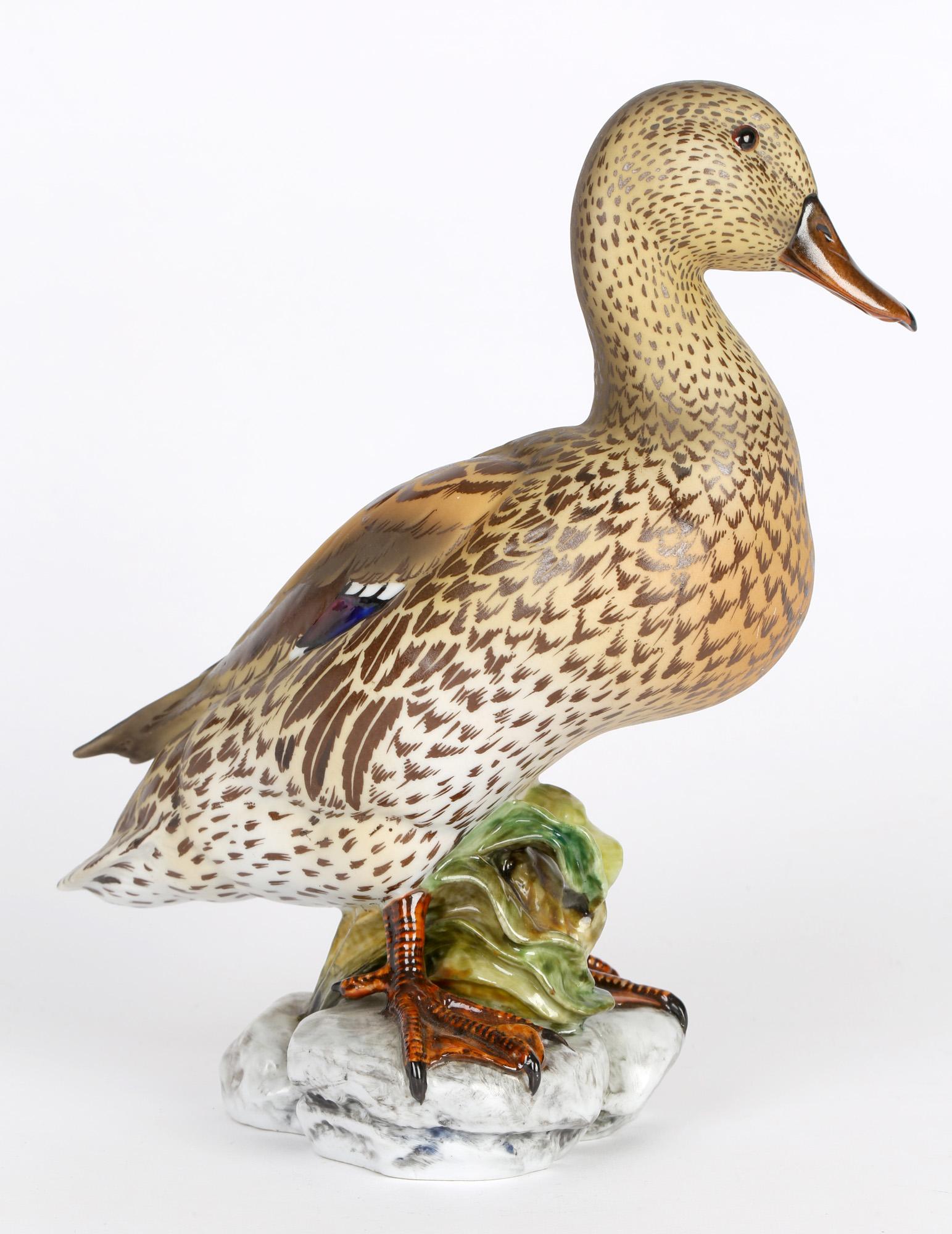 C Martino Spanish Porcelain Figure of a Duck 2