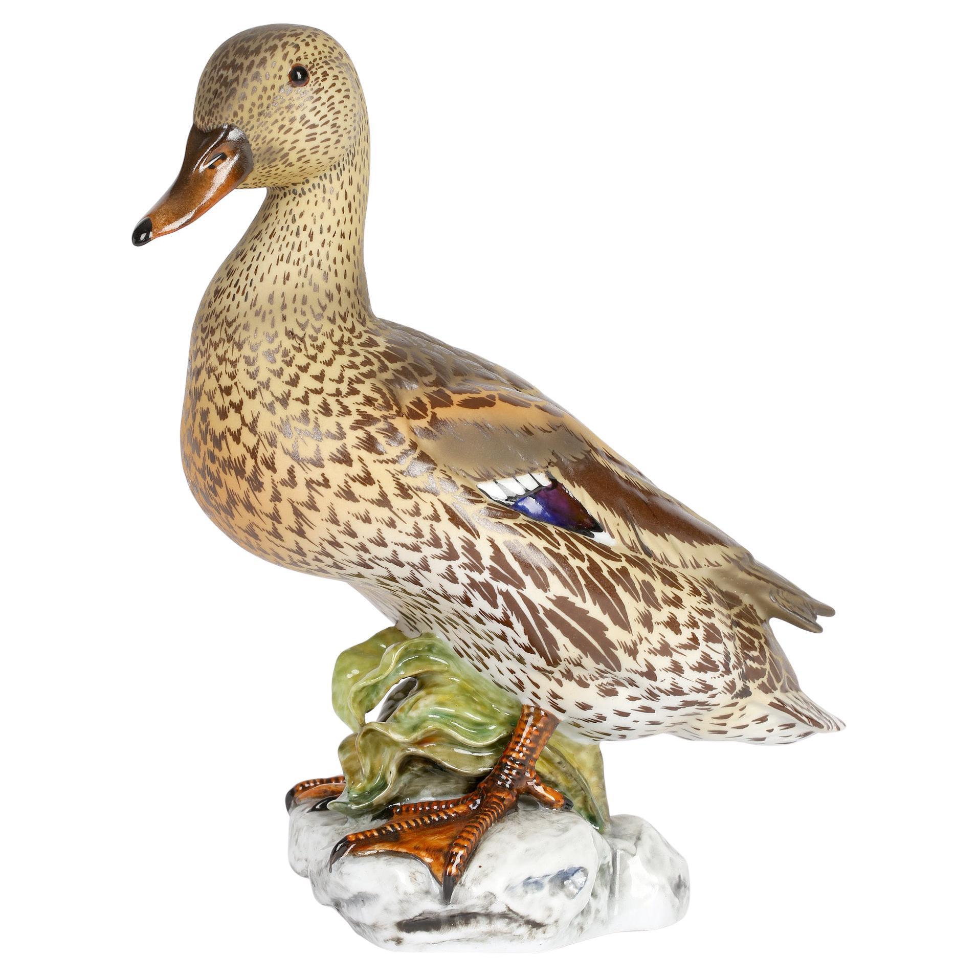 C Martino Spanish Porcelain Figure of a Duck