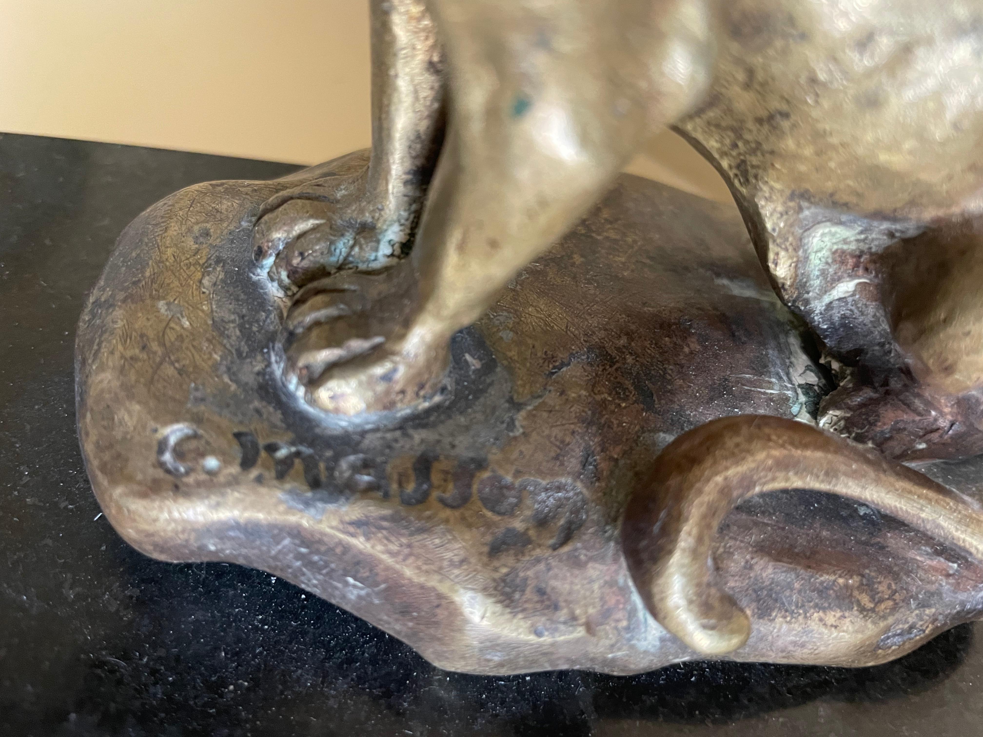 Bronze C. Masson Gilt bronze Panther Sculpture For Sale