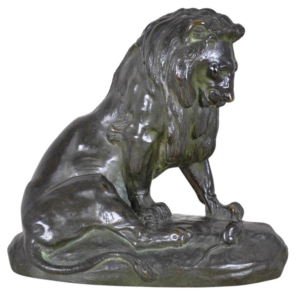 C Masson, The Lion And The Rat, Signed Bronze, XIXth Century