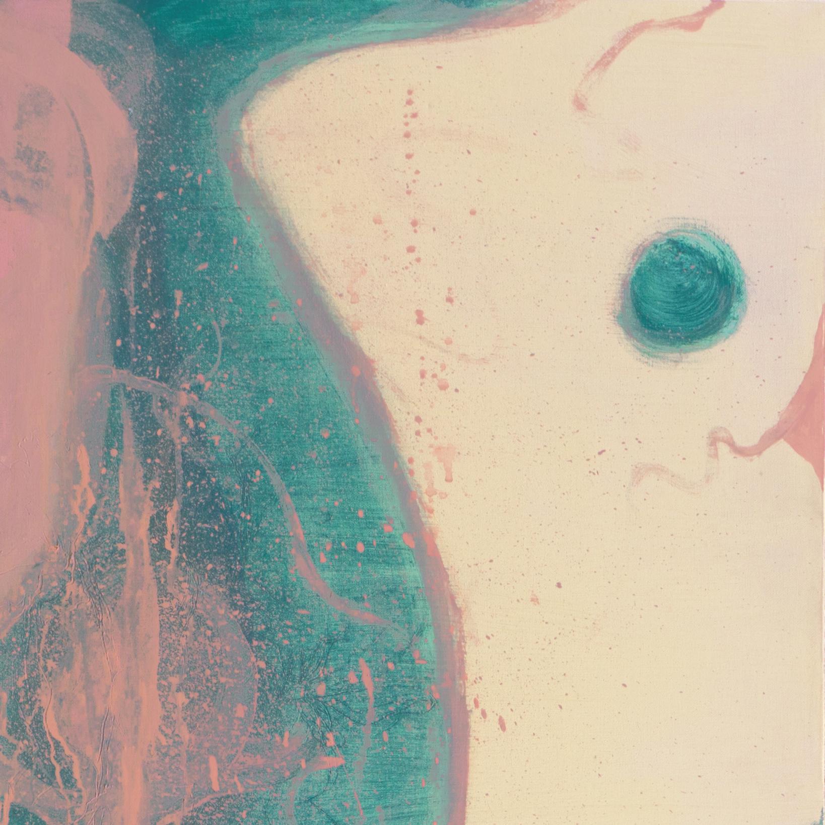 'Abstract in Turquoise and Rose', Large American School Oil Abstraction For Sale 4