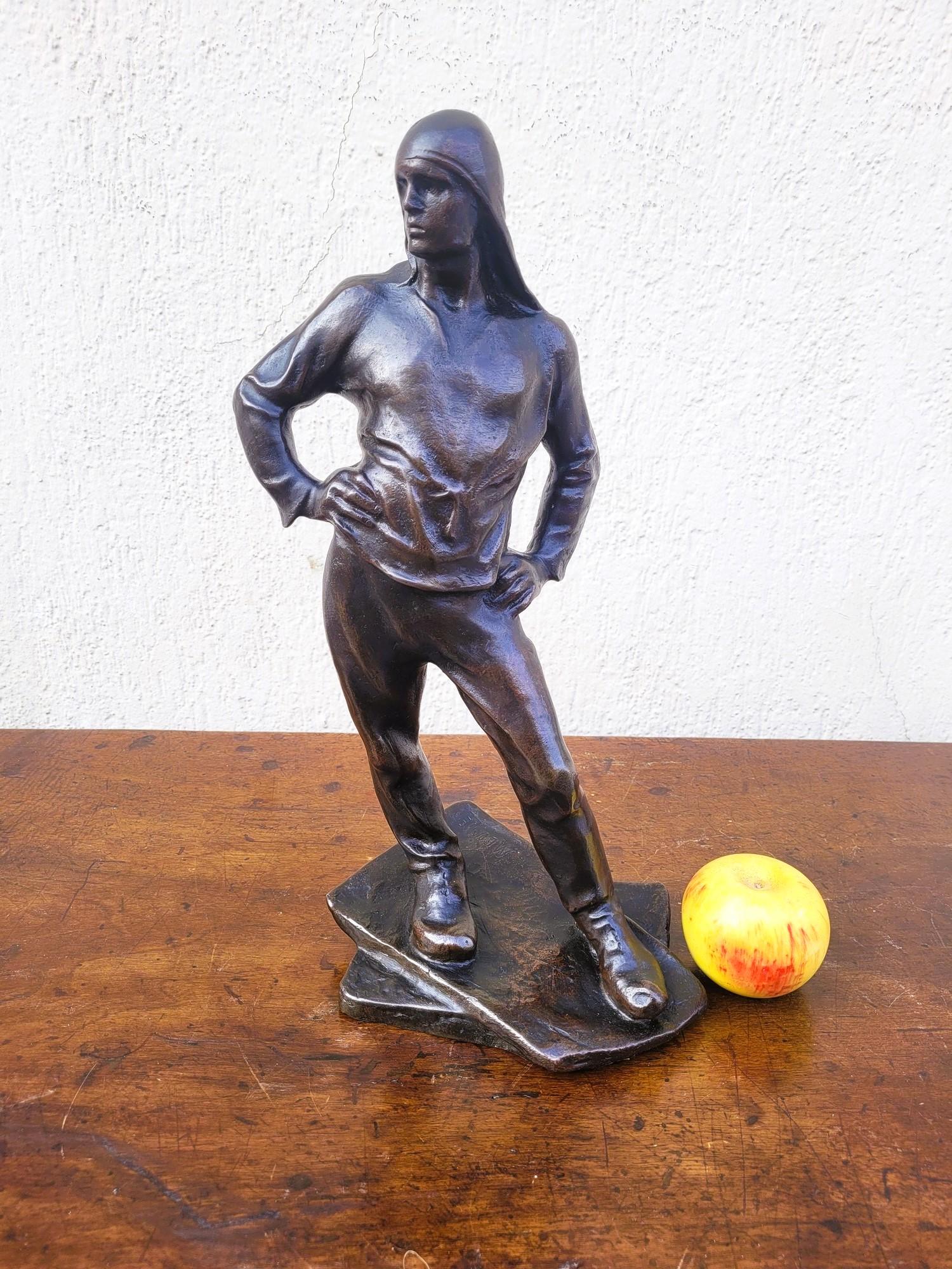 Patinated bronze sculpture, better known as 
