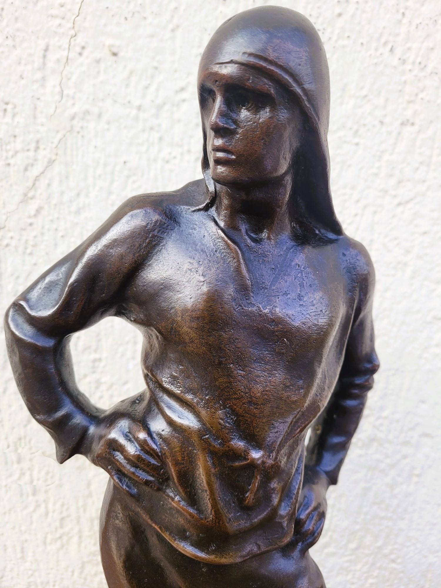 Belgian C Meunier, The Stevedore Of The Port Of Antwerp, Signed Bronze, 19th Century For Sale
