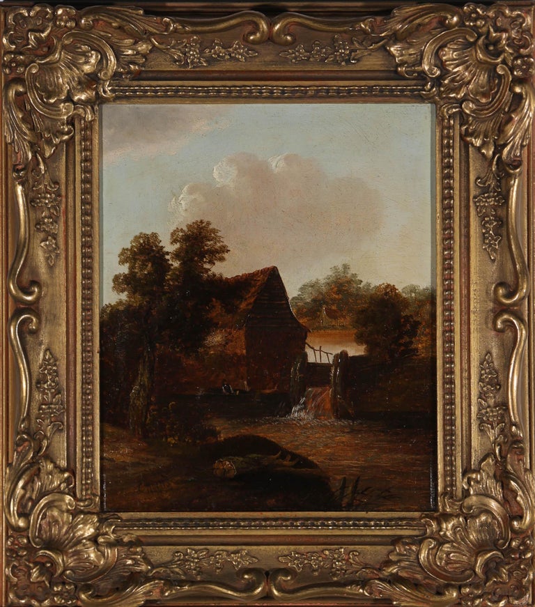 C. Morris - C. Morris - Mid 19th Century Oil, Hut On The River For Sale ...
