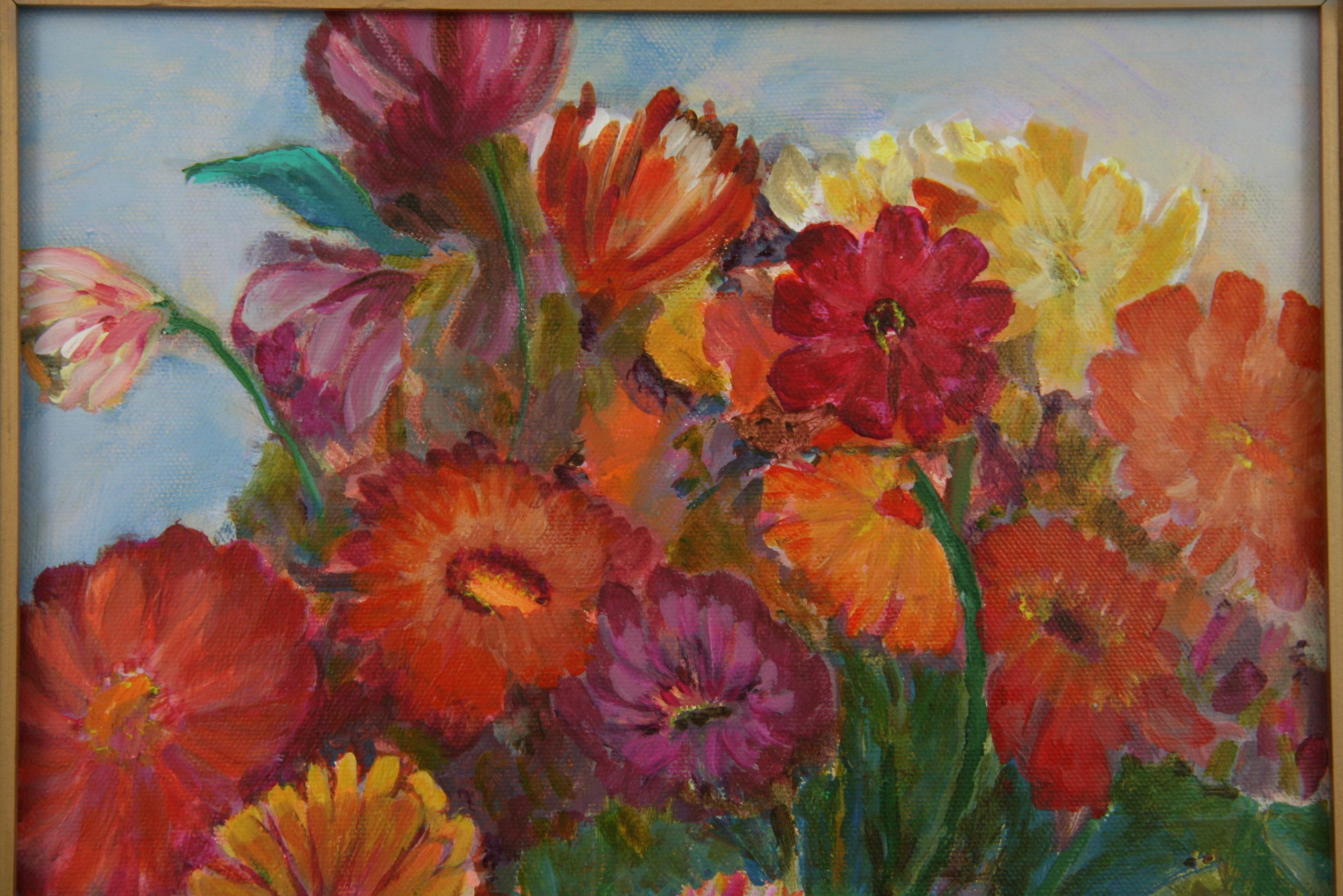 Fall Colors Floral Bouquet Still-life Painting For Sale 2