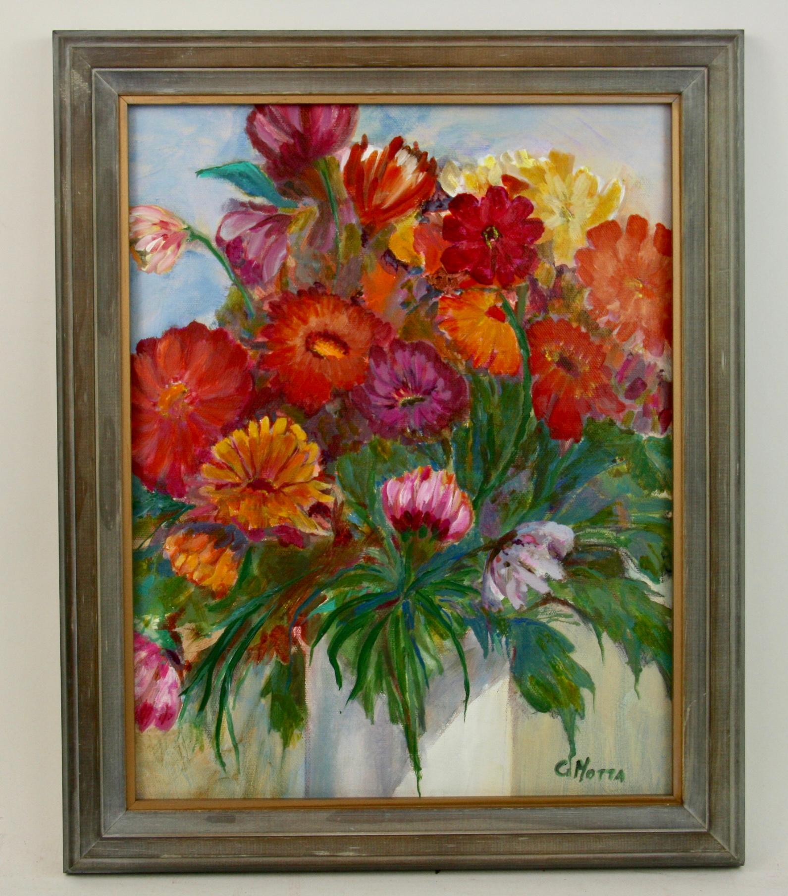 C. Motta Still-Life Painting - Fall Colors Floral Bouquet Still-life Painting