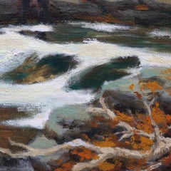C. Northrop New Hope School O/C NY Impressionist Painting, Fly Fishing, c2003