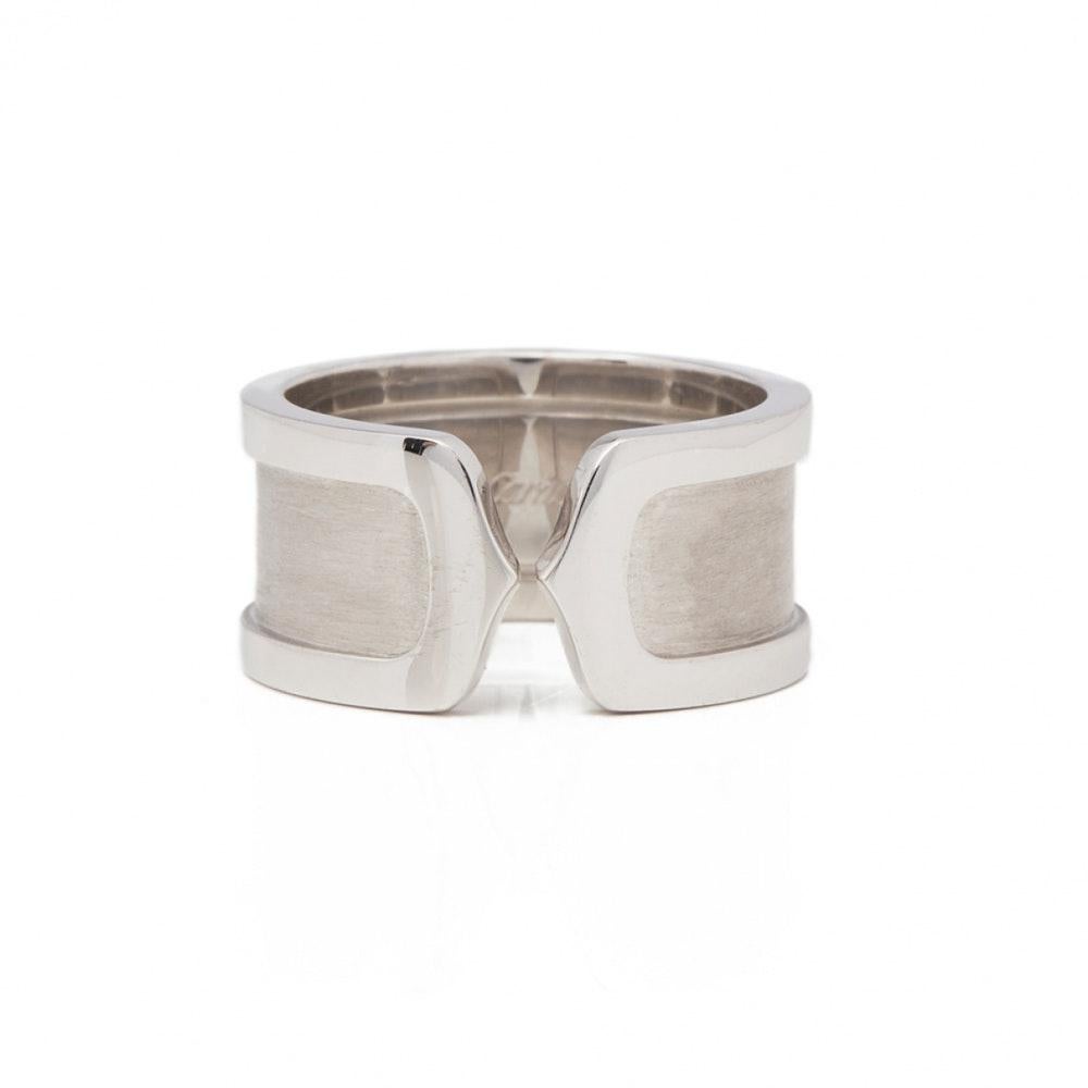 This Ring by Cartier is from their C De Cartier collection and features a double C design made in 18k White Gold. 
The Ring sizes are EU 57 and US 8. The band width is 1cm. The total weight is 13.6 grams. 
ABOUT THE COLLECTION
A signature C bestows