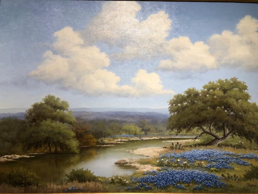 Bluebonnets Field  - Painting by C. P. Montague