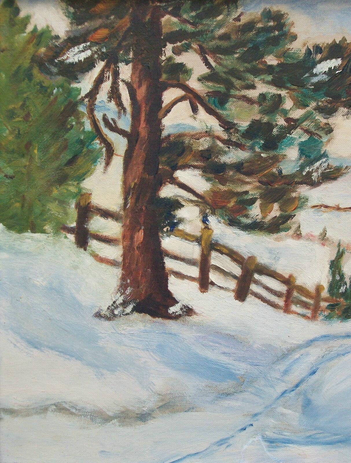 Country PALMER - Peinture de paysage d'hiver de style impressionniste - Canada - début du 20e siècle en vente