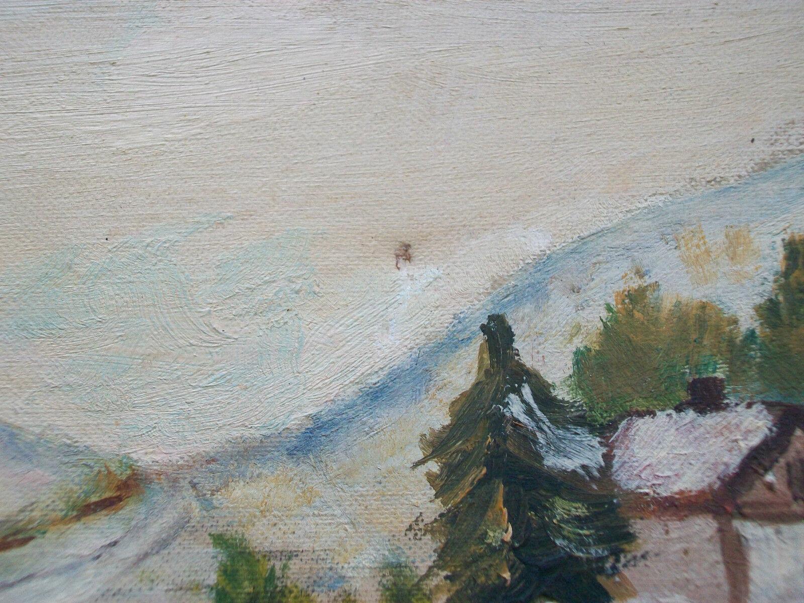 20ième siècle PALMER - Peinture de paysage d'hiver de style impressionniste - Canada - début du 20e siècle en vente