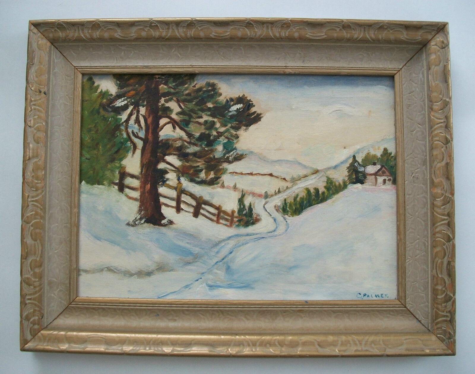 Bois tendre PALMER - Peinture de paysage d'hiver de style impressionniste - Canada - début du 20e siècle en vente