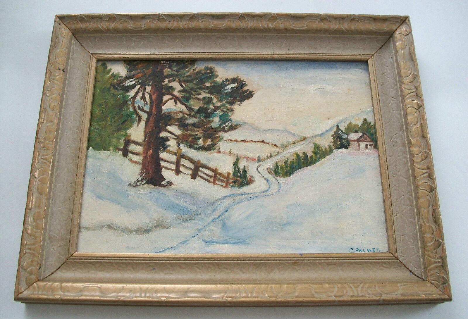 PALMER - Peinture de paysage d'hiver de style impressionniste - Canada - début du 20e siècle en vente 1