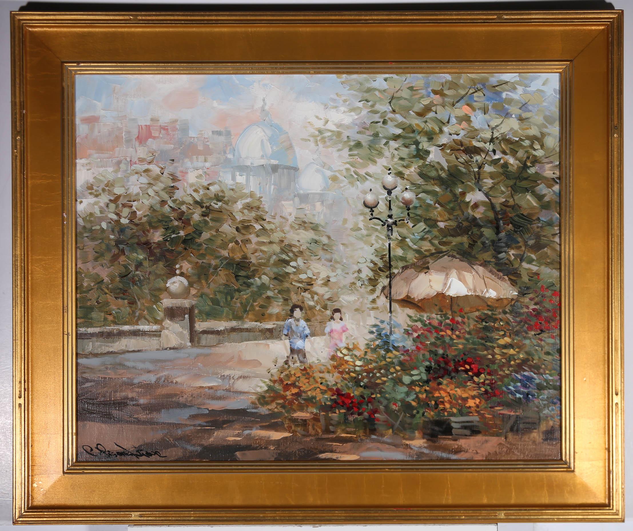 C. Pierre Latour (1935-2006) - Huile du 20e siècle, Le marché aux fleurs 2