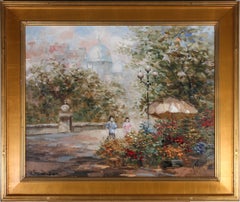 C. Pierre Latour (1935-2006) - Huile du 20e siècle, Le marché aux fleurs