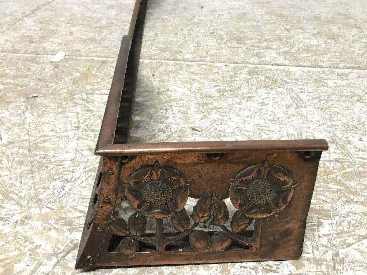 Arts and Crafts C R Ashbee, an Arts & Crafts Copper Fireplace Fender with Stylised Floral Design For Sale