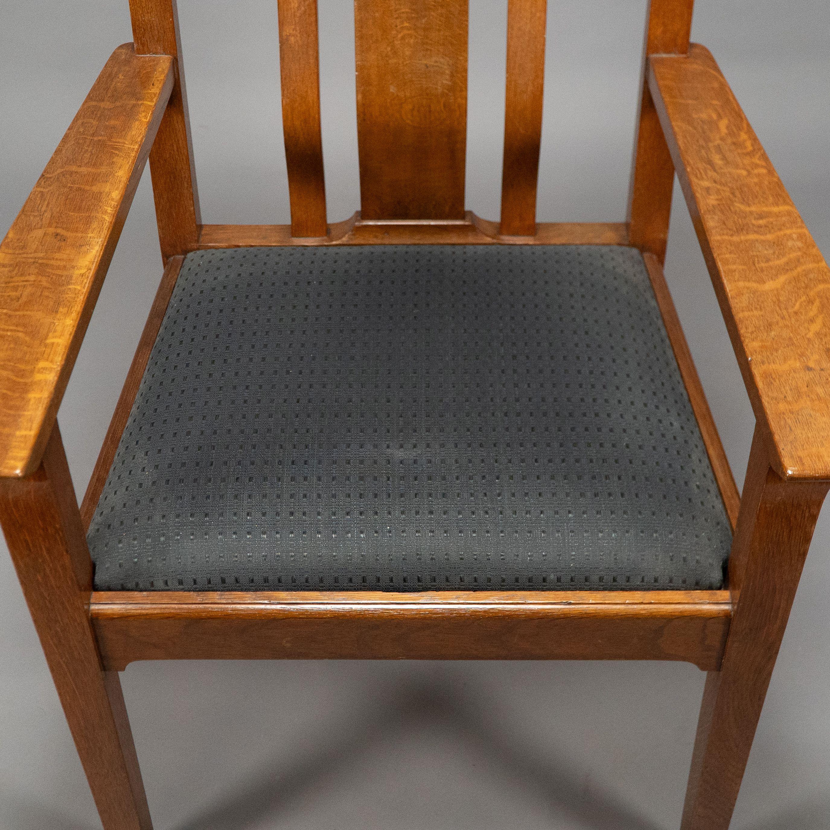 C R Ashbee for The Guild of Handicraft. A rare Arts and Crafts oak armchair For Sale 12