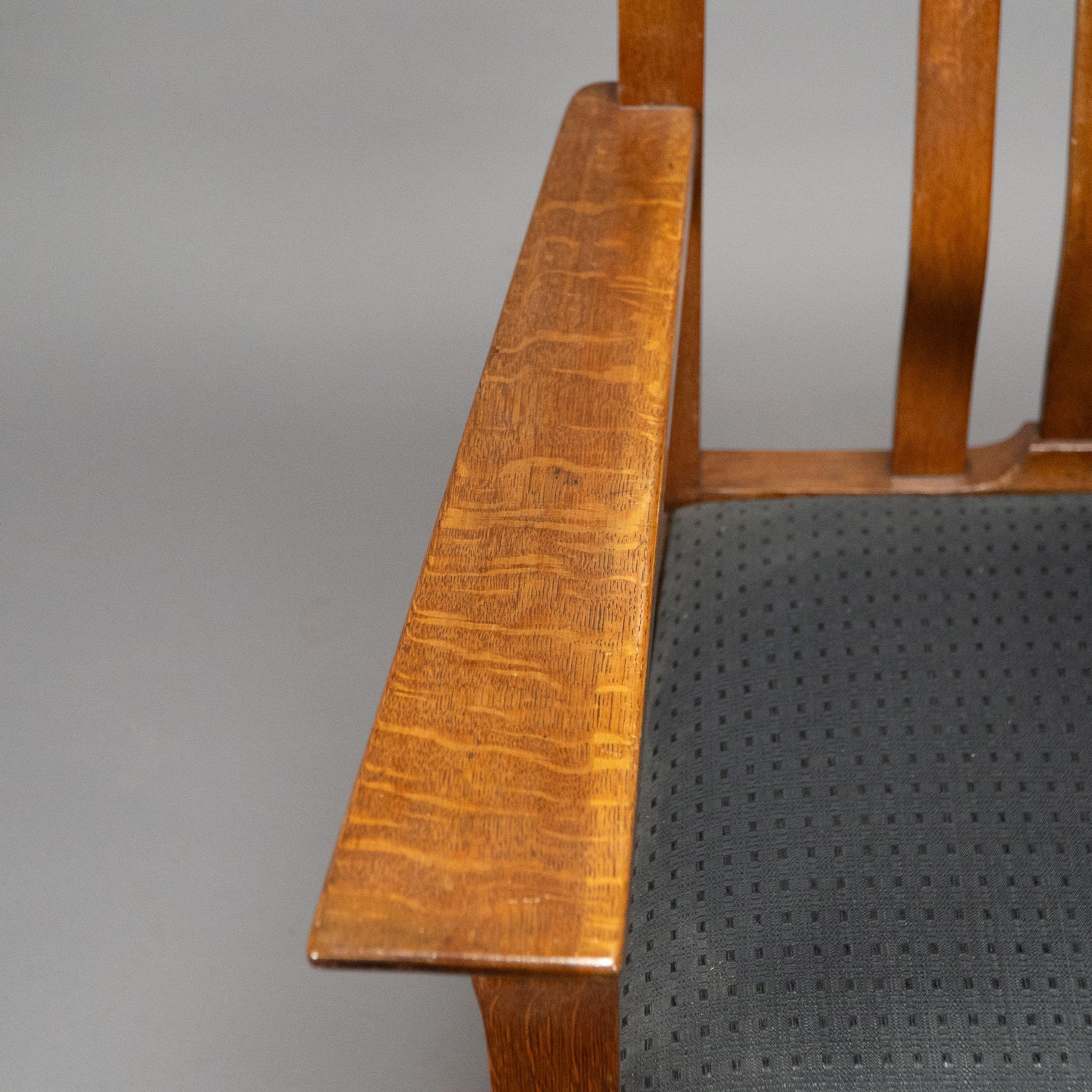 C R Ashbee for The Guild of Handicraft. A rare Arts and Crafts oak armchair For Sale 13