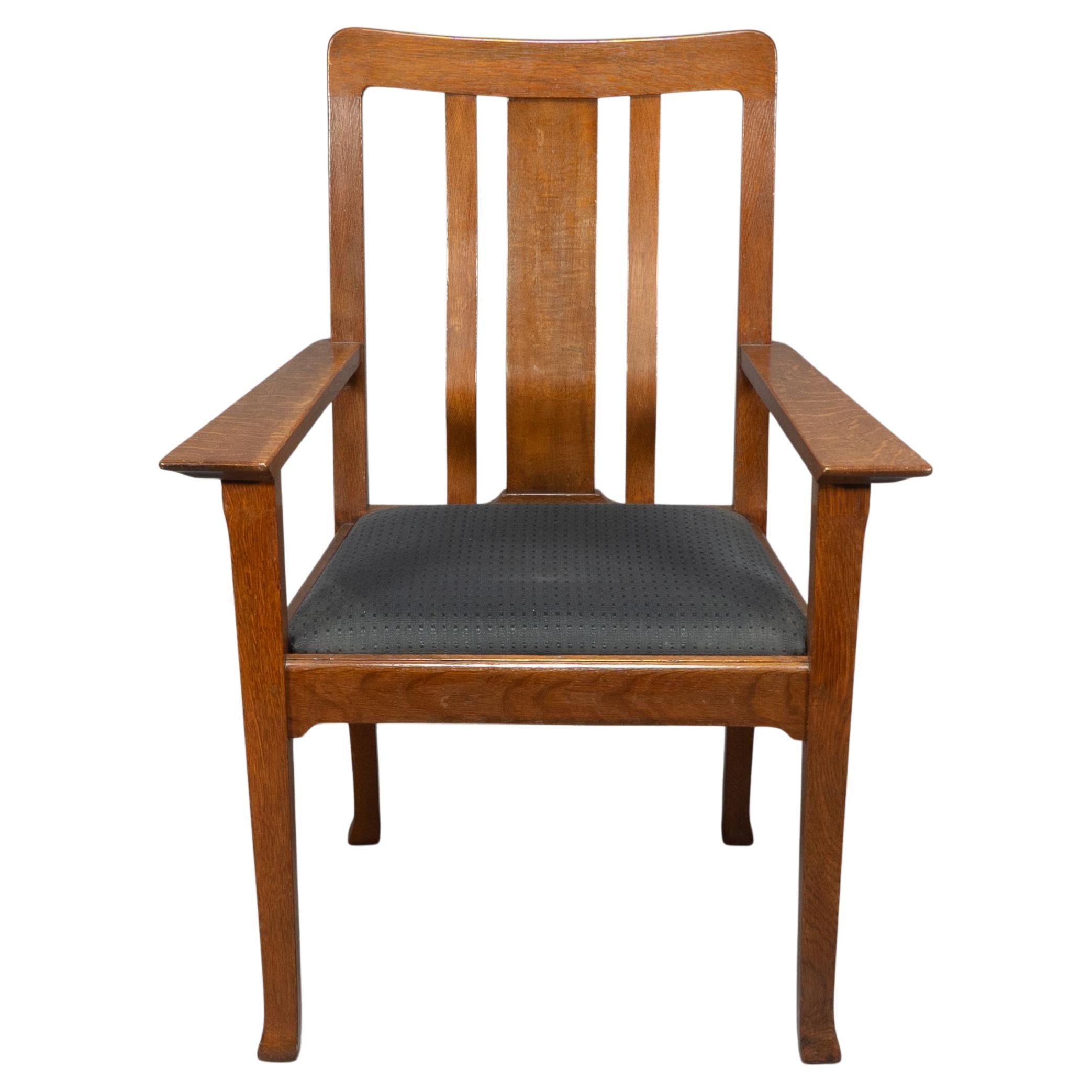 C R Ashbee for The Guild of Handicraft. A rare Arts and Crafts oak armchair For Sale