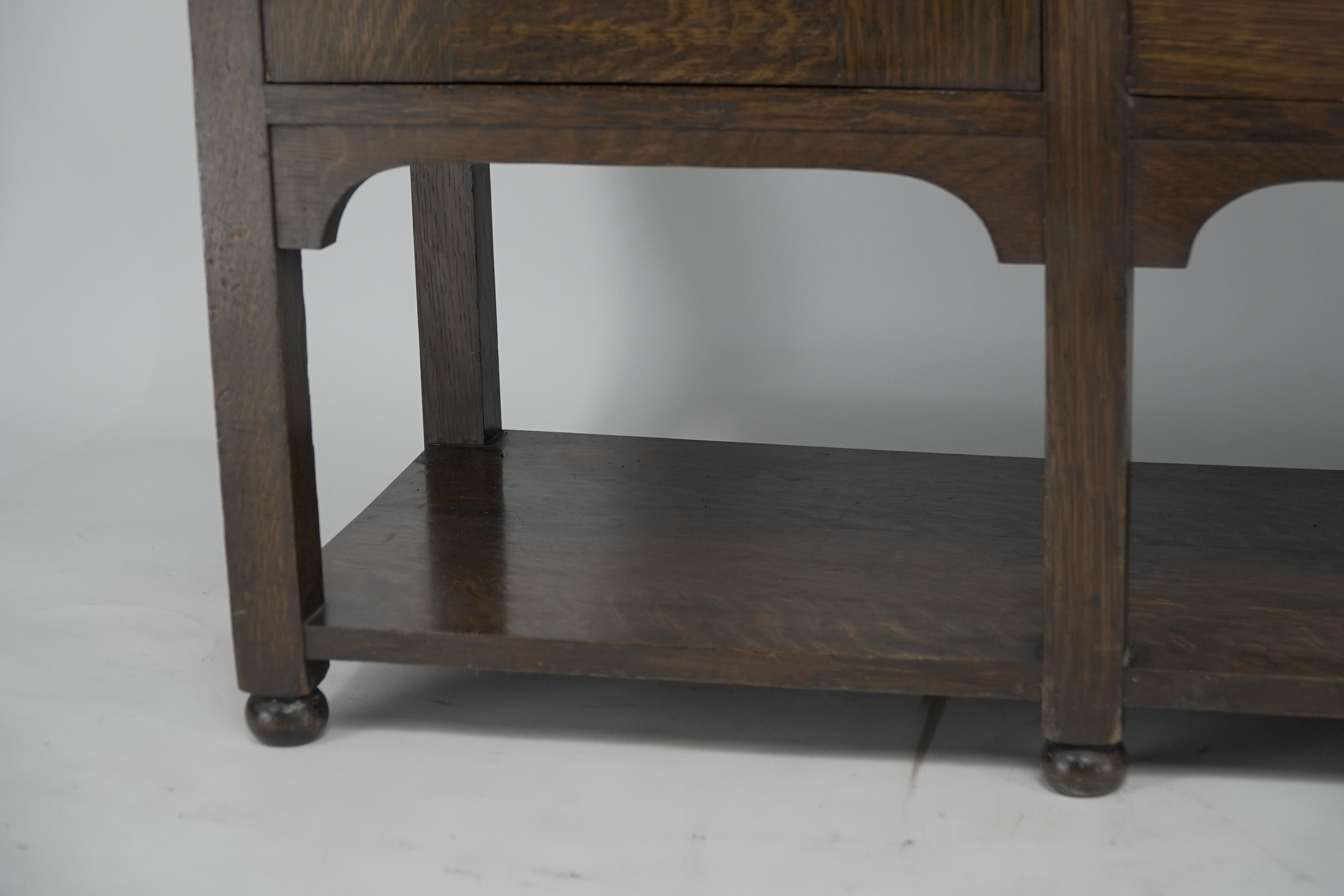 C R Ashbee made by the Guild of Handicraft. A rare oak Arts & Crafts sideboard. For Sale 8