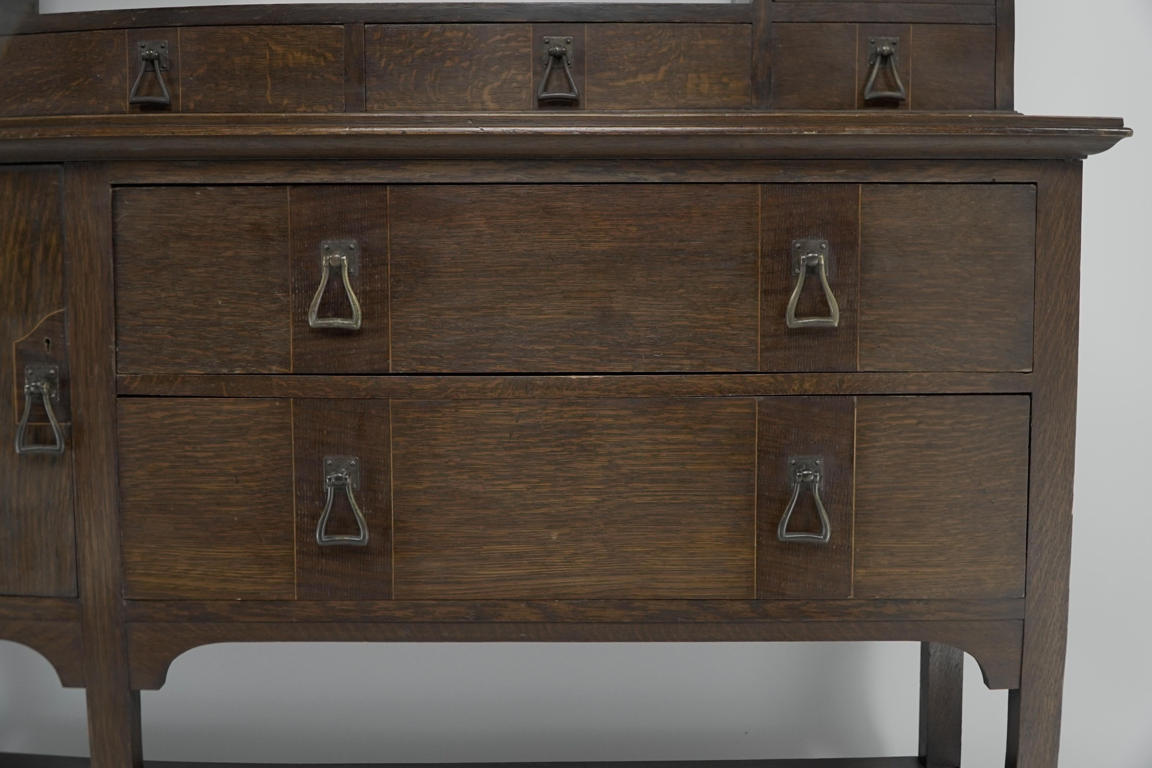 C R Ashbee made by the Guild of Handicraft. A rare oak Arts & Crafts sideboard. For Sale 4