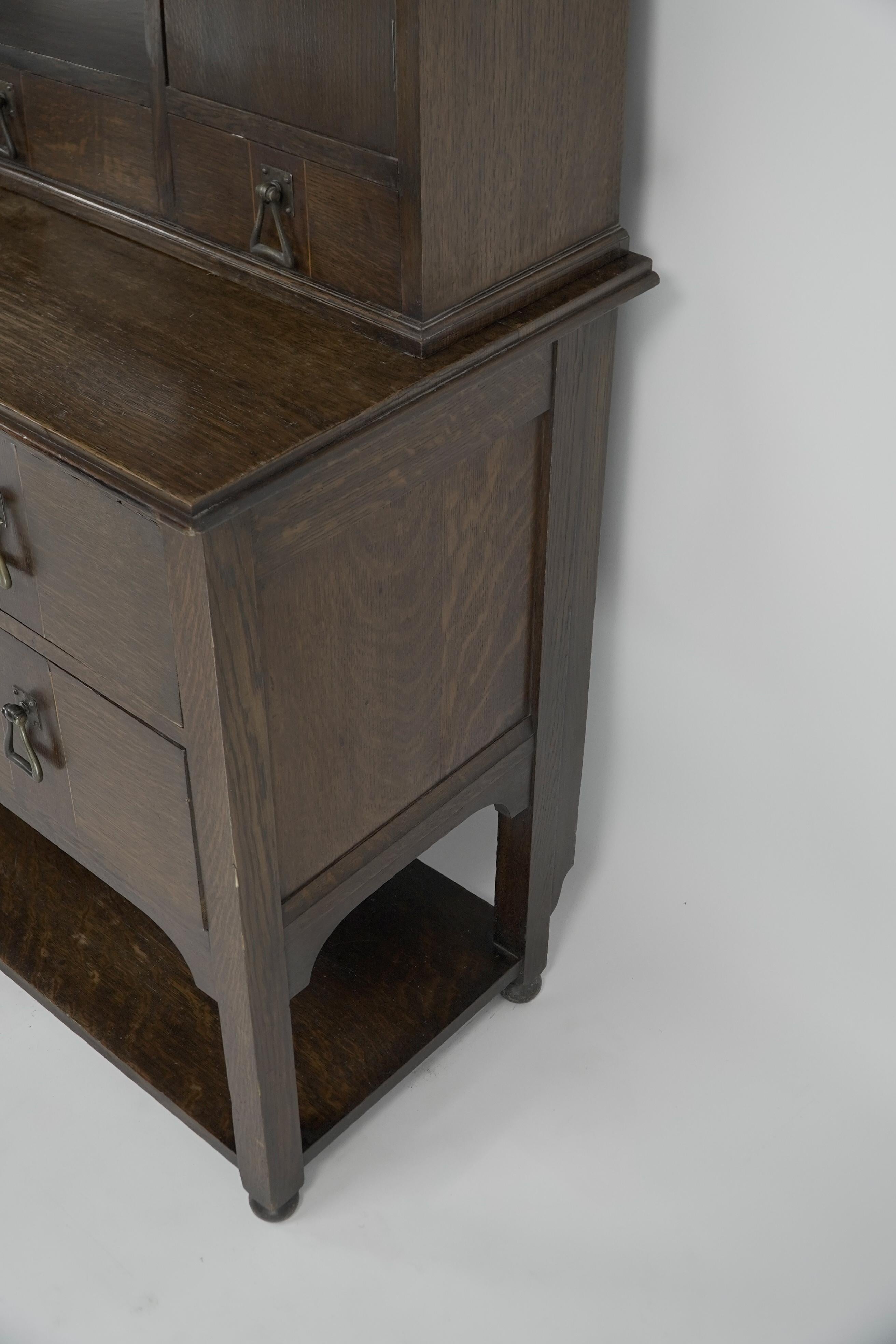 C R Ashbee made by the Guild of Handicraft. A rare oak Arts & Crafts sideboard. For Sale 10