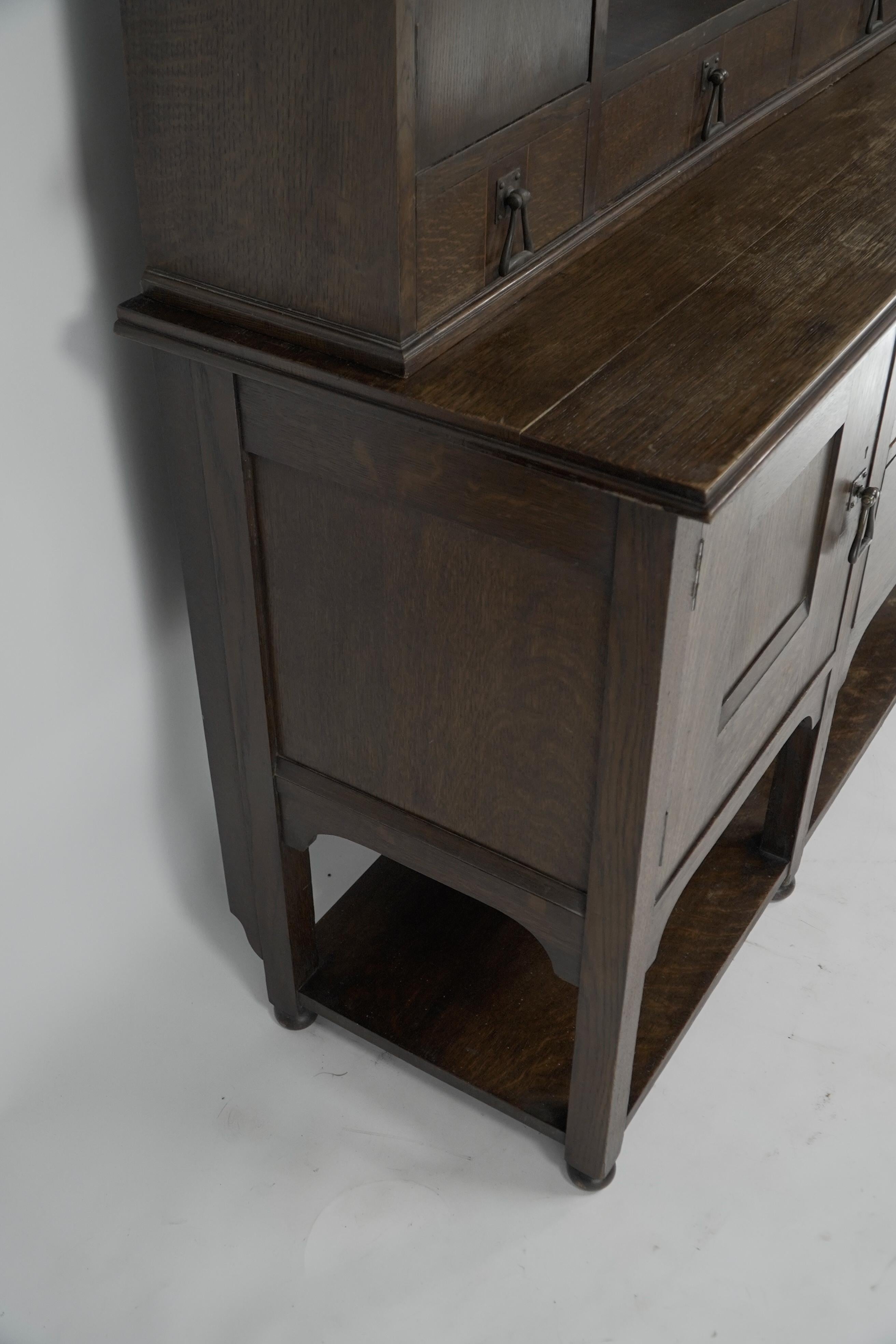 C R Ashbee made by the Guild of Handicraft. A rare oak Arts & Crafts sideboard. For Sale 7