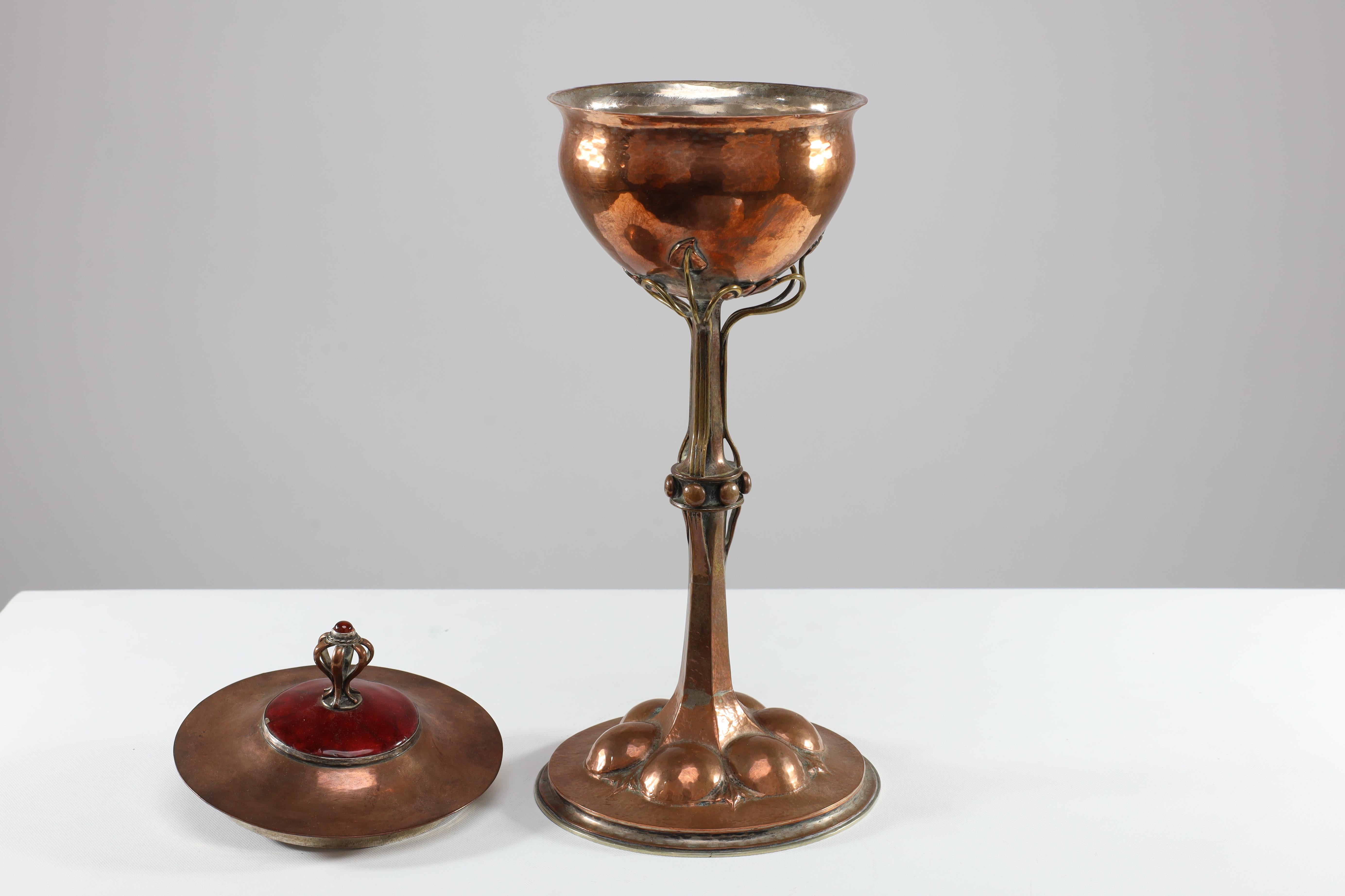 C R Ashbee. Made by The Guild of Handicrafts. An Arts and Crafts Copper chalice. In Good Condition For Sale In London, GB