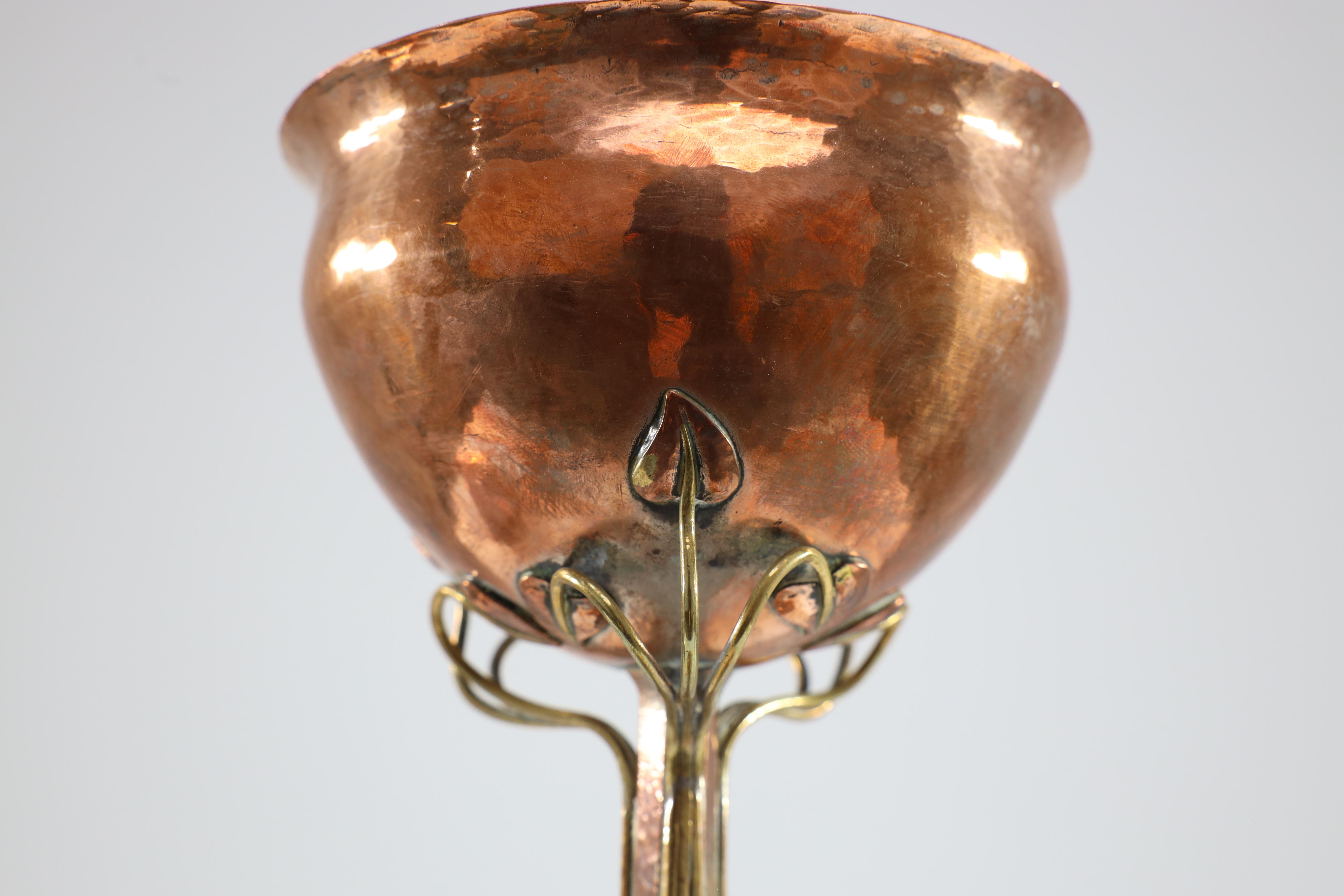 C R Ashbee. Made by The Guild of Handicrafts. An Arts and Crafts Copper chalice. For Sale 4