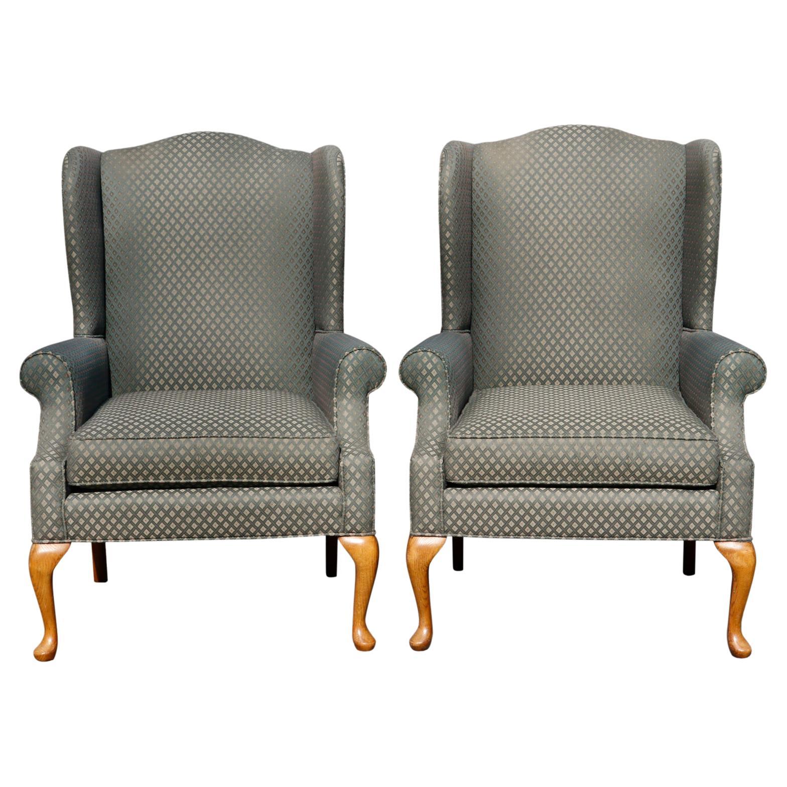 C R Laine Wingback Chairs, a Pair