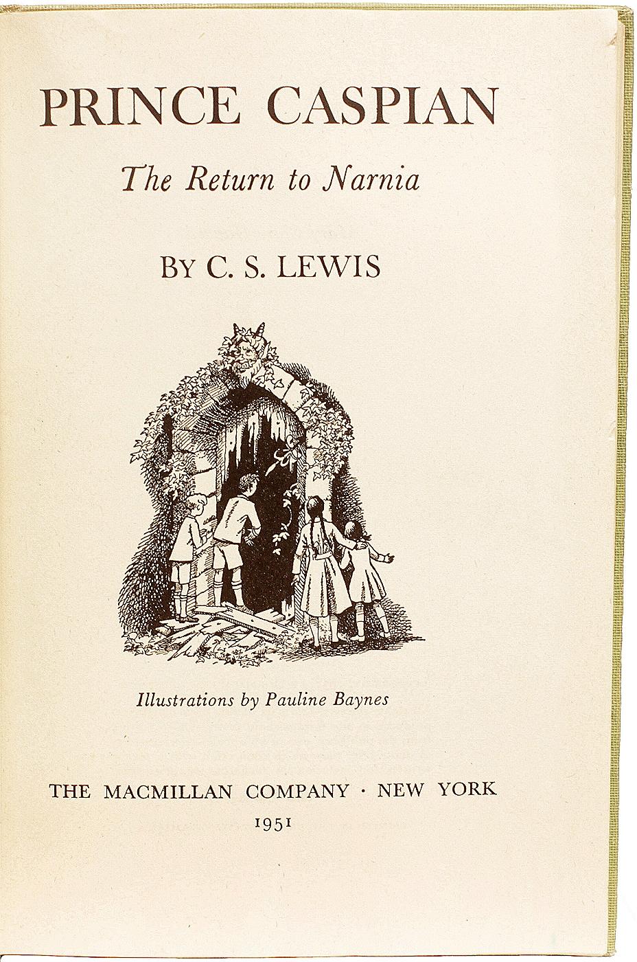 C. S. LEWIS. Le Prince Caspian. Le retour à Narnia. PREMIÈRE ÉDITION AMÉRICAINE - 1951 Bon état - En vente à Hillsborough, NJ