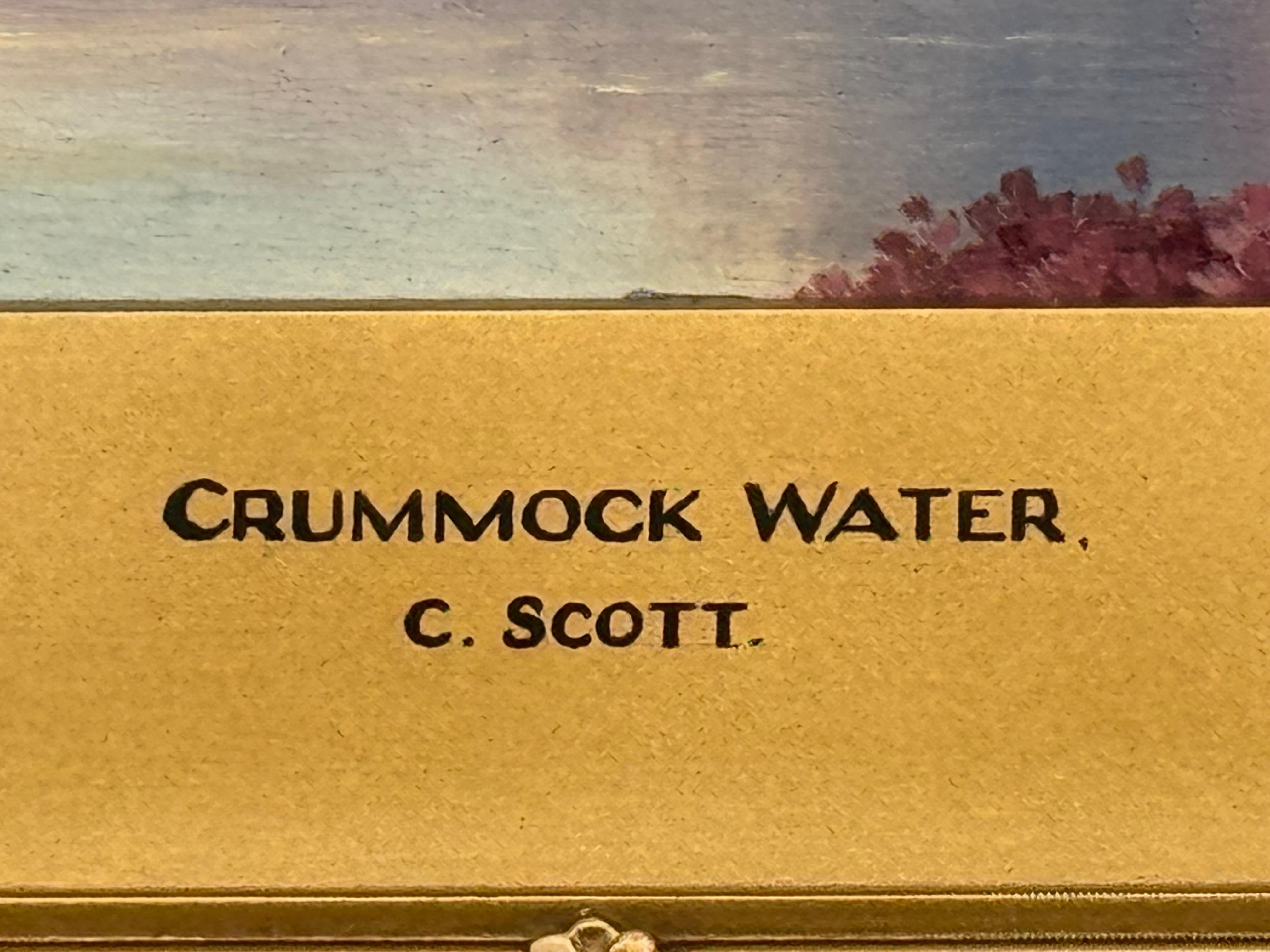 Miniatur Vintage Ölgemälde von Crummock Water in der englischen Lake District im Angebot 6