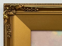 Miniatura di un dipinto ad olio d'epoca raffigurante l'acqua di Crummock nel Lake District inglese