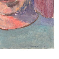 C. Seglem Portrait Painting of a Man with Mustache, 1980s Signed