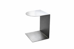 C Shaped Side Table in Stainless Steel by Veliento