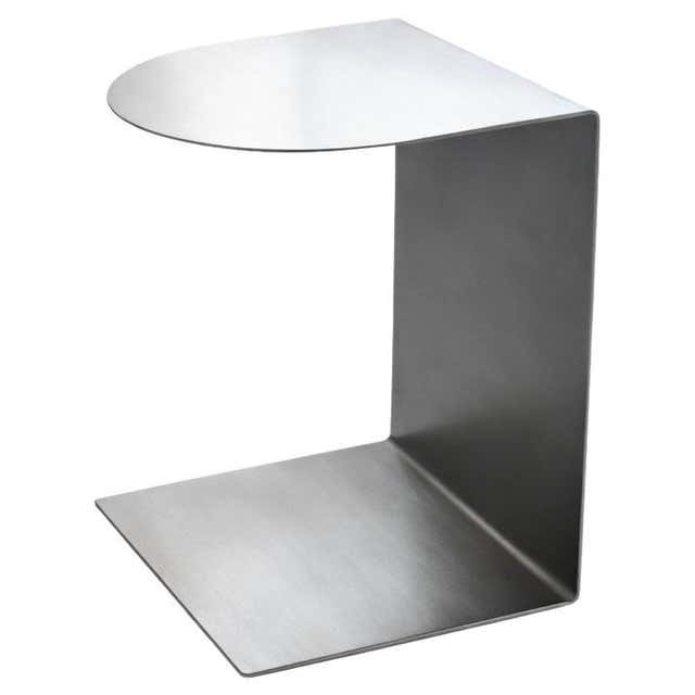 Monolit Side Table, Stainless Steel by Cezar Moldovan x Arbore For Sale ...