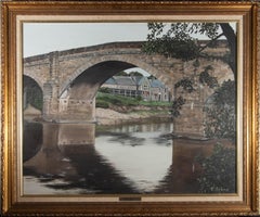 C. Stone - Large 20th Century Oil, Ribchester Bridge, Lancashire