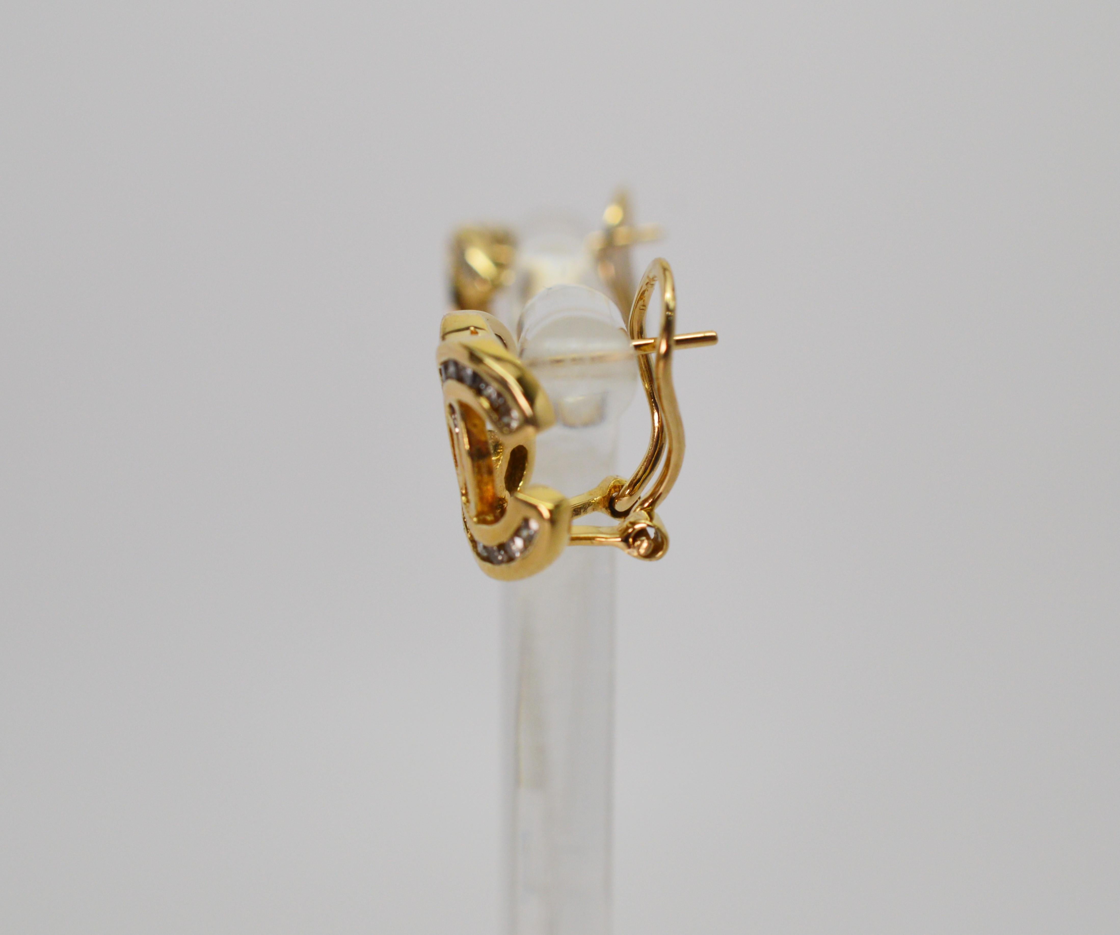 C-Style Yellow Gold Diamond Earrings 1