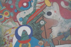 Mayan Inspired Abstract Figurative Painting, Oil on Canvas, 2000