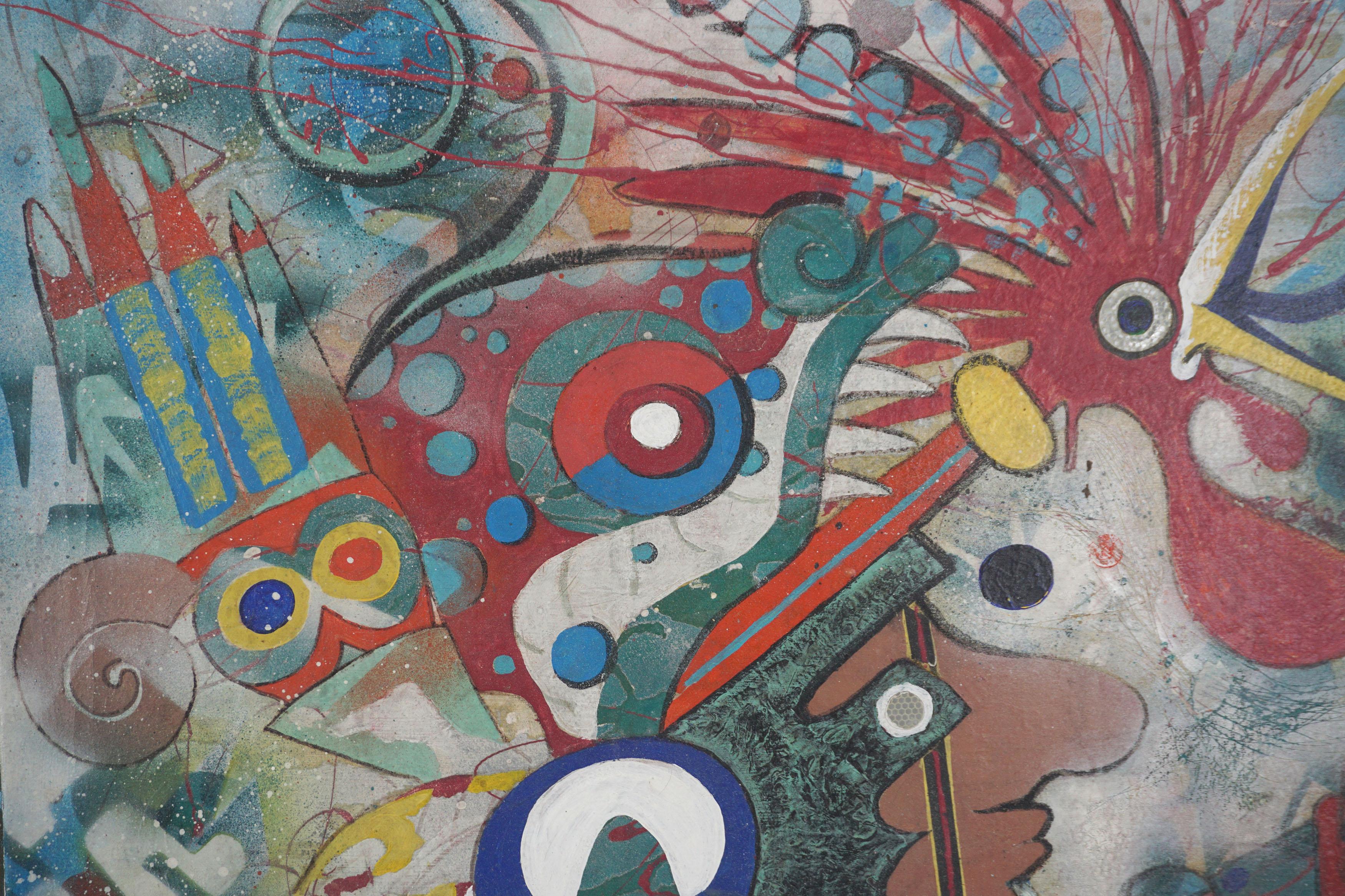 Figurativo astratto di ispirazione Maya - Painting Contemporaneo di C Udesen