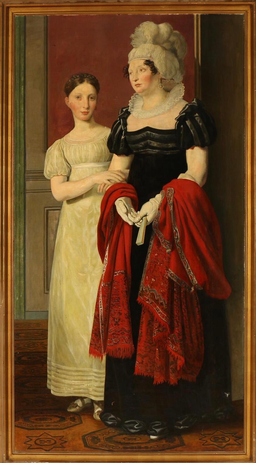 Mother and Daughter from Nathanson Family by C. W. Eckersberg, museum copy 19th. - Painting by C. W. Eckersberg 