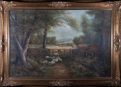 C. Wilder - Contemporary Oil, Sheep By The Wheat Field