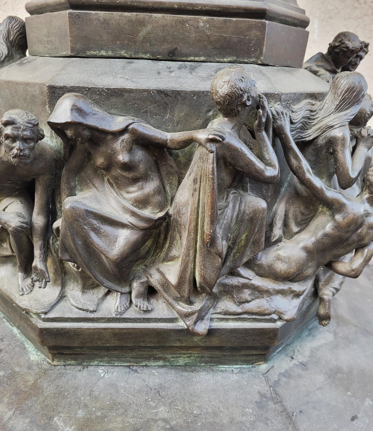 Renaissance C Zocchi (d'après), Monument To Dante, réduction de bronze, fin du 19e/début du 20e siècle en vente