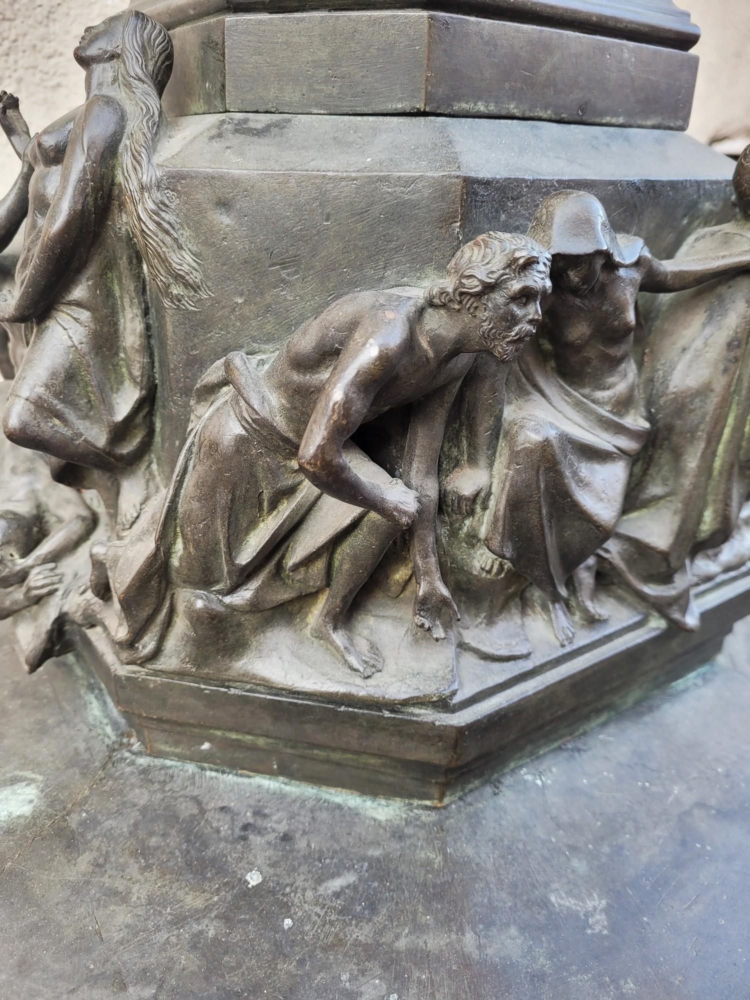 italien C Zocchi (d'après), Monument To Dante, réduction de bronze, fin du 19e/début du 20e siècle en vente