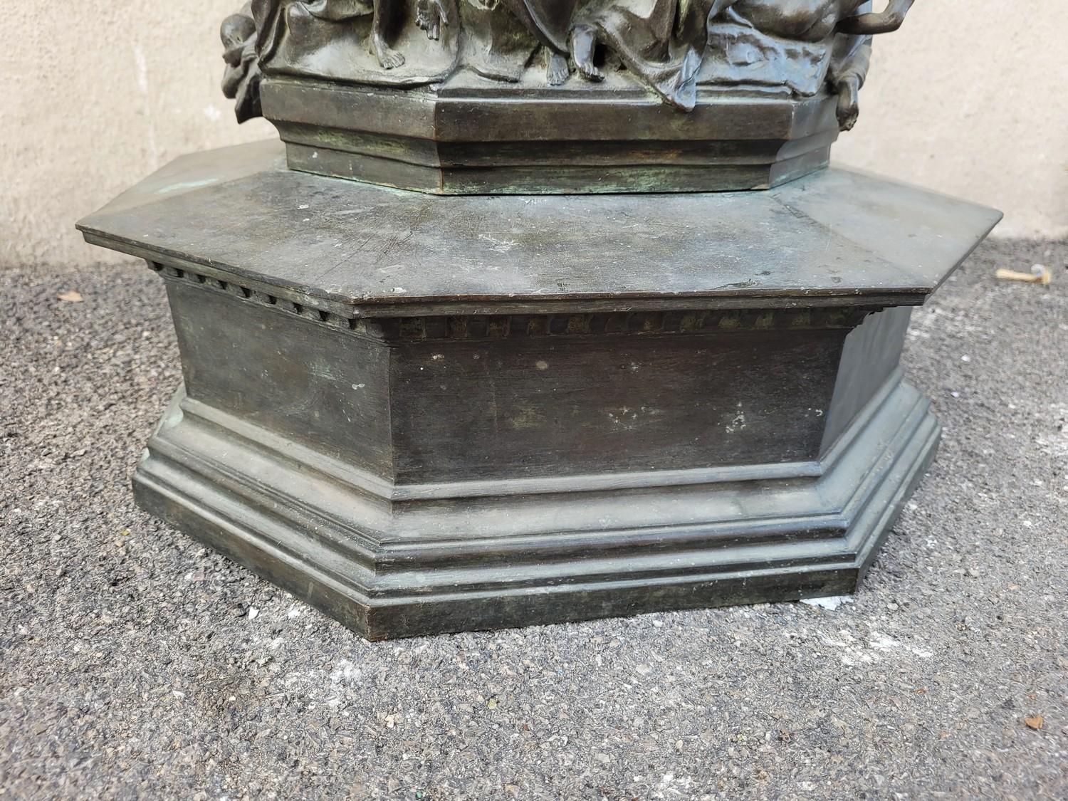 Bronze C Zocchi (d'après), Monument To Dante, réduction de bronze, fin du 19e/début du 20e siècle en vente