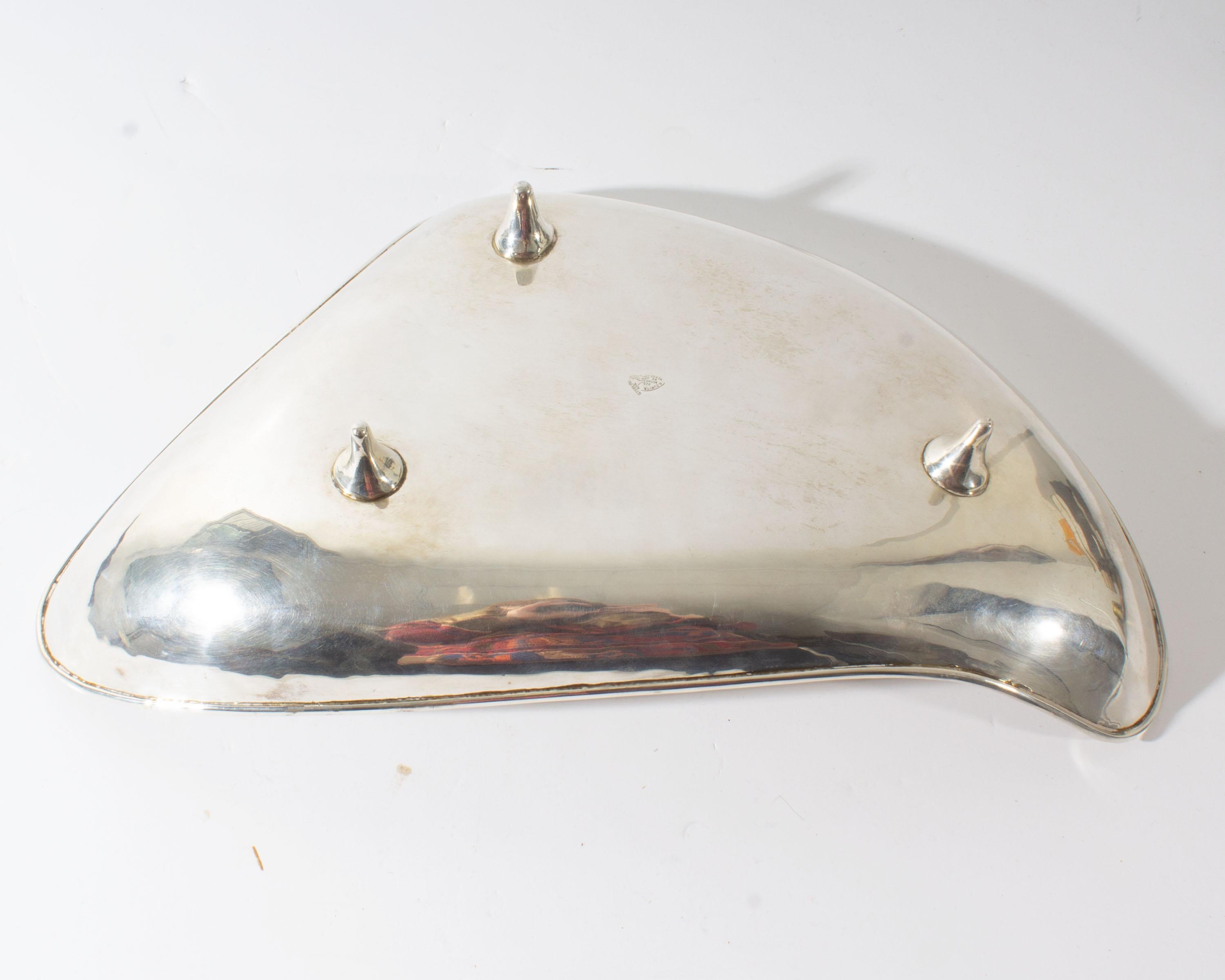 20th Century C. Zurita Mexican Modernist Sterling Silver Biomorphic Bowl