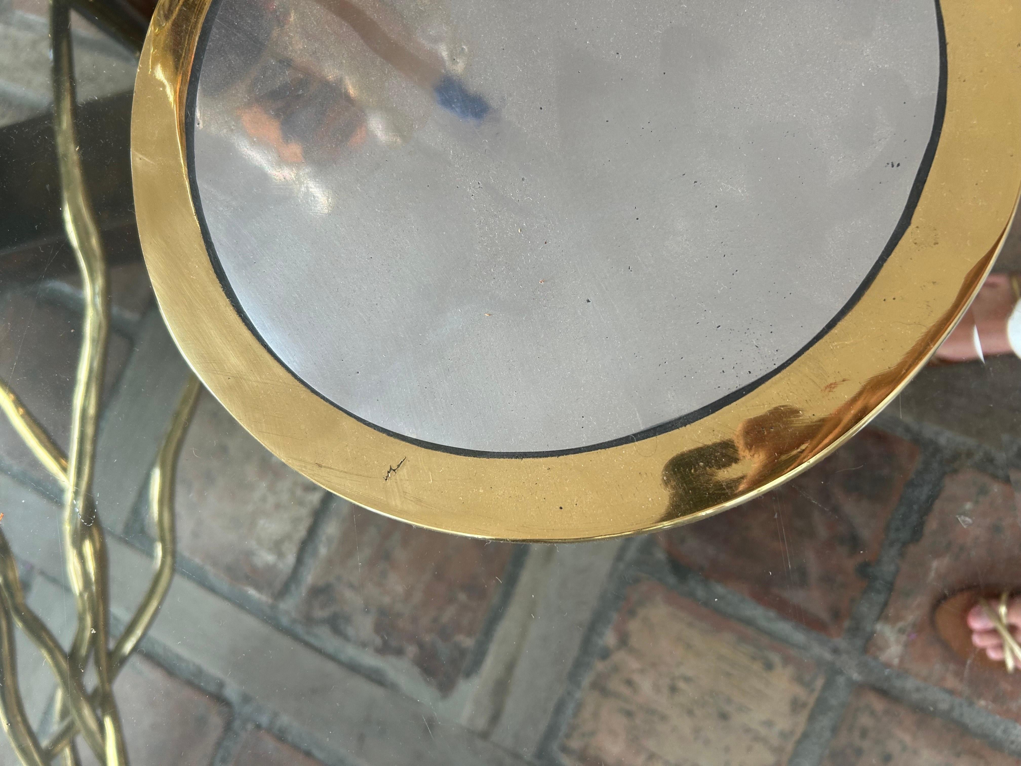 Spanish C066 Circular place mat cast Brass and Aluminium For Sale