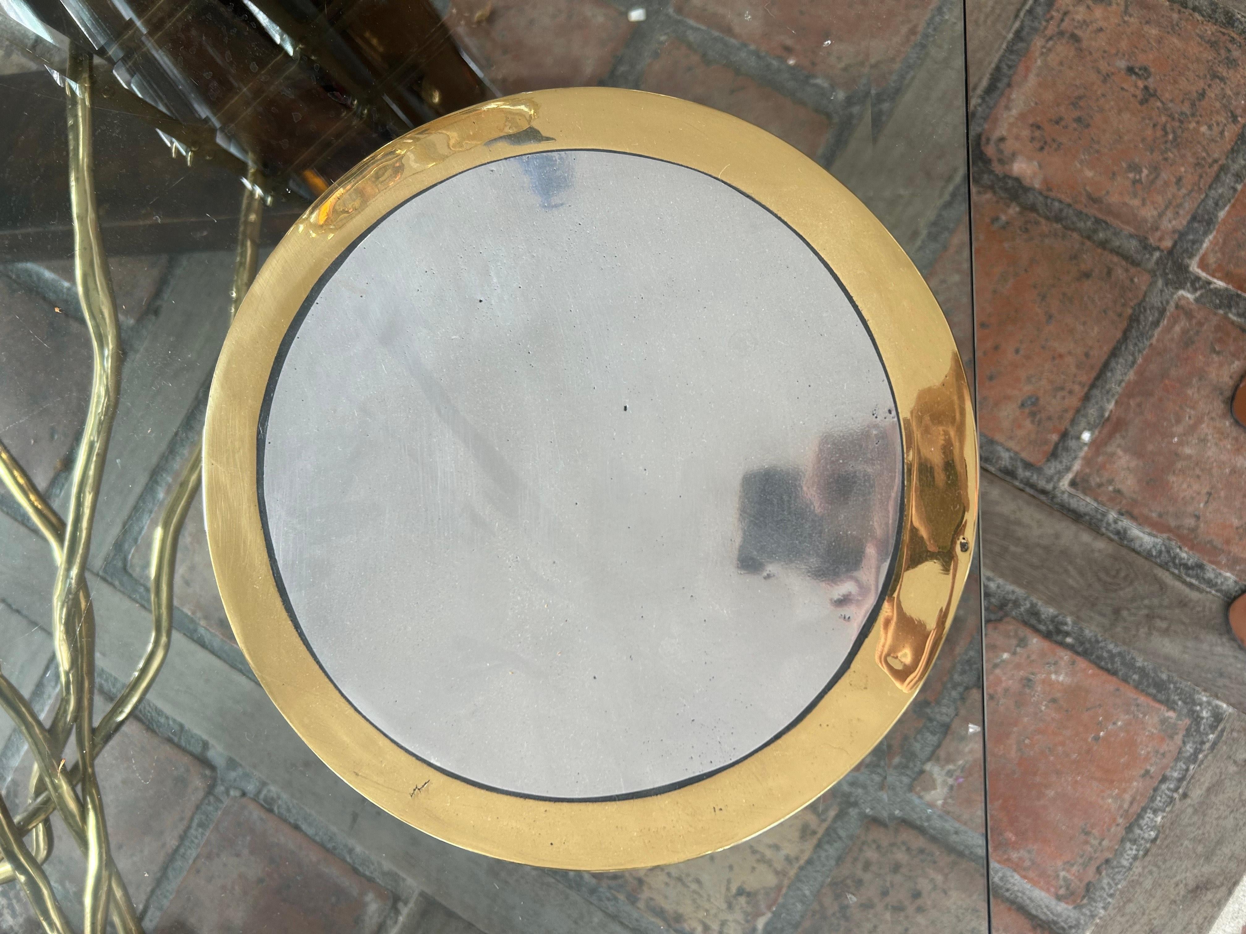 Cast C066 Circular place mat cast Brass and Aluminium For Sale