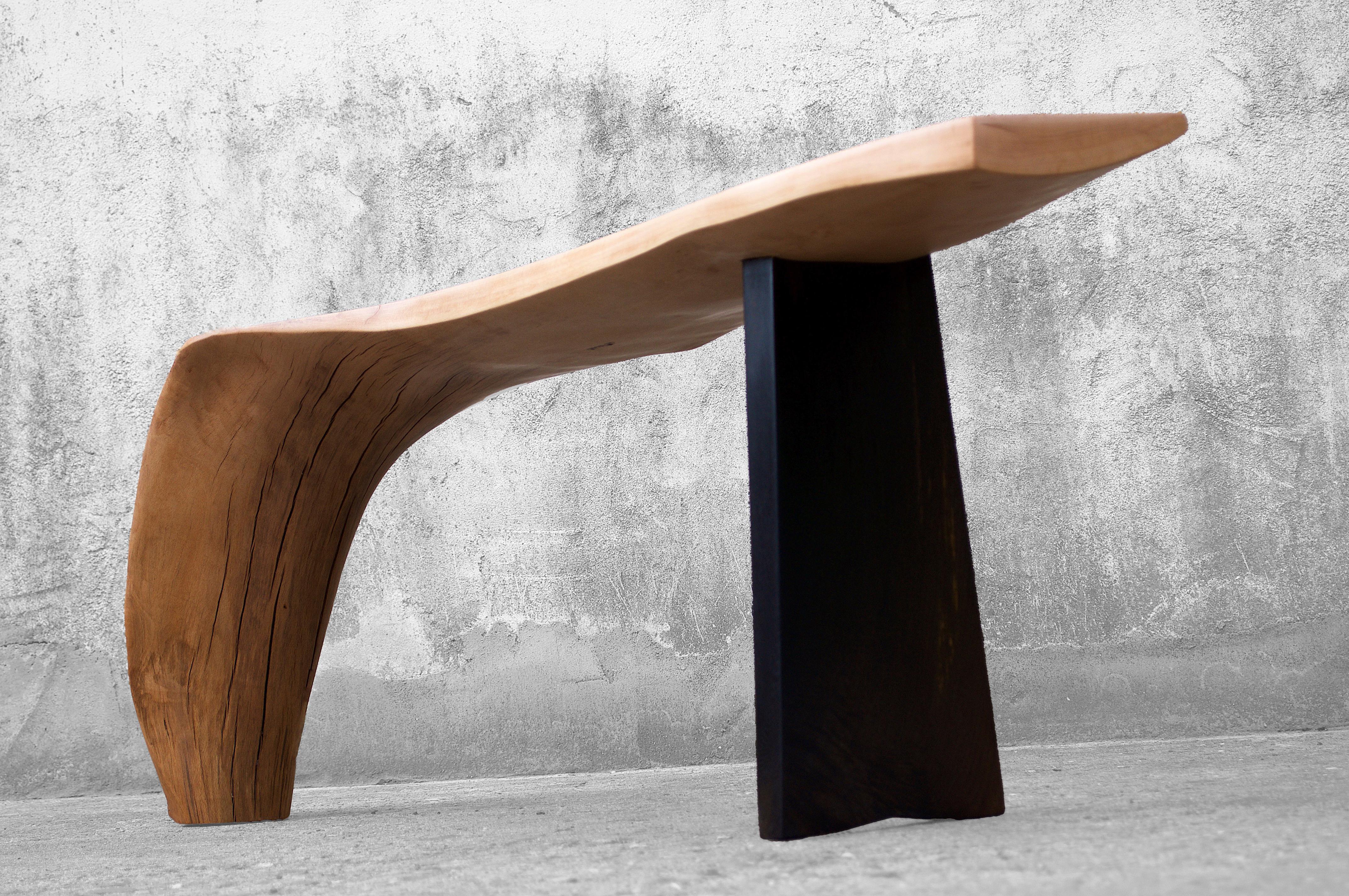 German C1166 Console Table in Beech And Smoked Oak Wood by Jörg Pietschmann For Sale