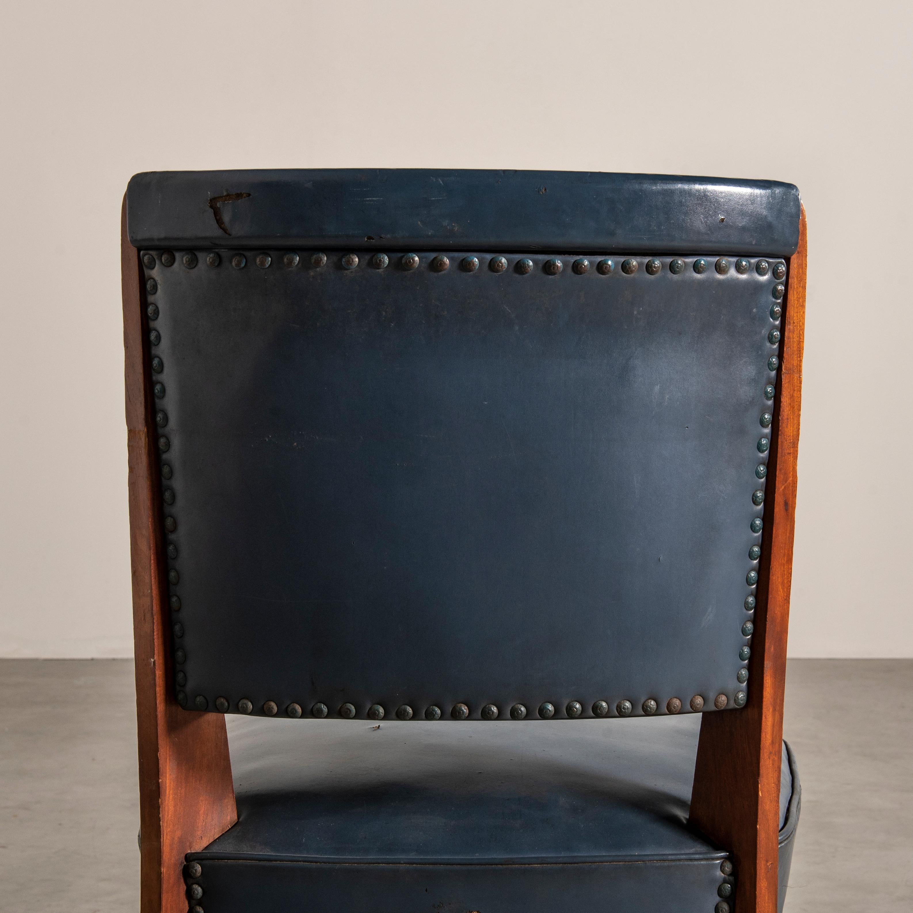 Faux Leather C12 Chairs, Lina Bo Bardi for Paubra, 1950s, Brazilian Mid-Century Modern